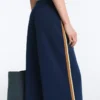 Pantalones rectos de sarga con cinta lateral