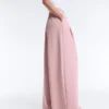 Pantalones rectos plisados de piqué de algodón