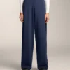 Pantalones tipo capullo con pliegue lateral y modal cepillado Pantalones tipo capullo con pliegue lateral y modal cepillado