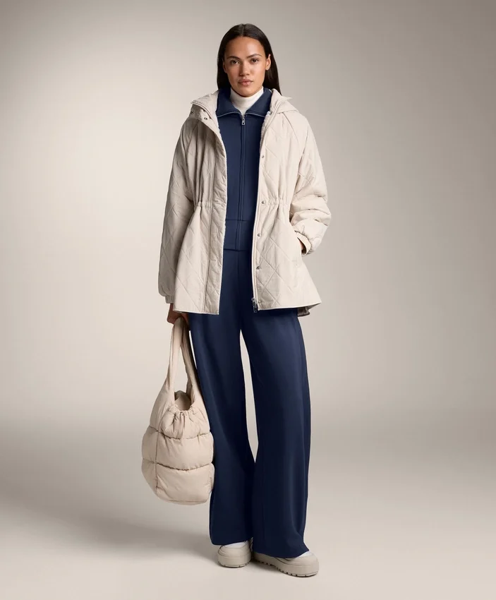 Pantalones tipo capullo con pliegue lateral y modal cepillado Pantalones tipo capullo con pliegue lateral y modal cepillado