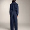 Pantalones tipo capullo con pliegue lateral y modal cepillado Pantalones tipo capullo con pliegue lateral y modal cepillado