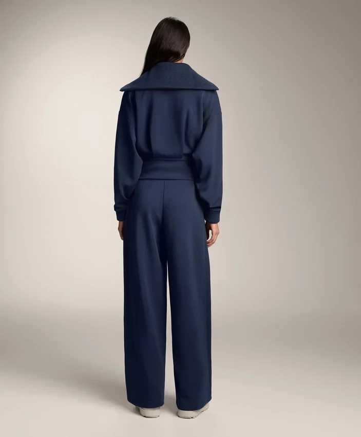 Pantalones tipo capullo con pliegue lateral y modal cepillado Pantalones tipo capullo con pliegue lateral y modal cepillado