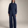 Pantalones tipo capullo con pliegue lateral y modal cepillado Pantalones tipo capullo con pliegue lateral y modal cepillado