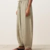 Pantalones tipo globo de mezcla de lyocell y 24 % de lino con costuras Pantalones tipo globo de mezcla de lyocell y 24 % de lino con costuras