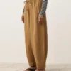 Pantalones tipo globo de mezcla de lyocell y 24 % de lino con costuras Pantalones tipo globo de mezcla de lyocell y 24 % de lino con costuras