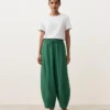 Pantalones tipo globo de mezcla de lyocell y 24 % de lino con costuras Pantalones tipo globo de mezcla de lyocell y 24 % de lino con costuras