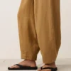 Pantalones tipo globo de mezcla de lyocell y 24 % de lino con costuras Pantalones tipo globo de mezcla de lyocell y 24 % de lino con costuras