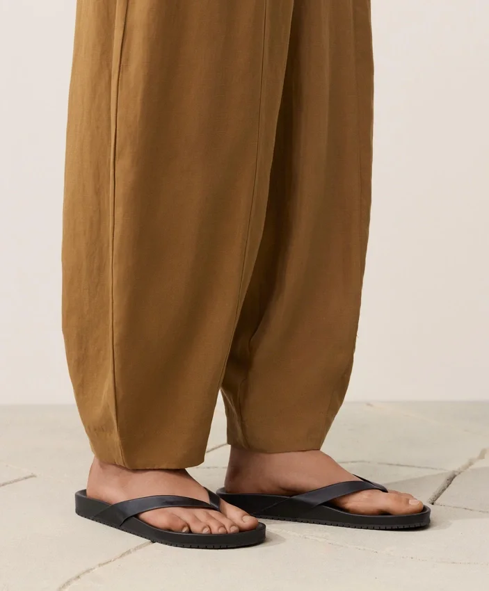 Pantalones tipo globo de mezcla de lyocell y 24 % de lino con costuras Pantalones tipo globo de mezcla de lyocell y 24 % de lino con costuras