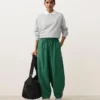 Pantalones tipo globo de mezcla de lyocell y 24 % de lino con costuras Pantalones tipo globo de mezcla de lyocell y 24 % de lino con costuras