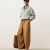 Pantalones tipo globo de mezcla de lyocell y 24 % de lino con costuras Pantalones tipo globo de mezcla de lyocell y 24 % de lino con costuras