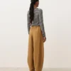 Pantalones tipo globo de mezcla de lyocell y 24 % de lino con costuras Pantalones tipo globo de mezcla de lyocell y 24 % de lino con costuras