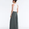 Pantalones vaporosos con cintura plisada de mezcla de modal