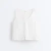 Partes de arriba con cuello en V 100 % lino Partes de arriba con cuello en V 100 % lino