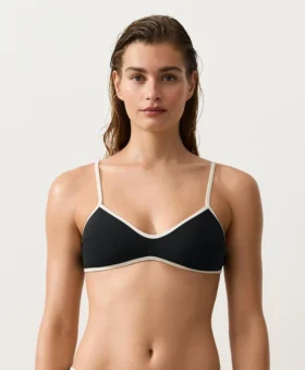 Partes de arriba de bikini con ribete en contraste