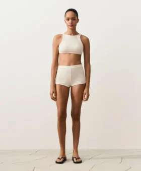 Bikini de talle alto con textura de burbujas