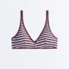 Partes de arriba de bikini halter con textura a rayas Partes de arriba de bikini halter con textura a rayas