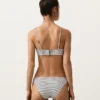 Partes de arriba de bikini halter de jacquard con lunares Partes de arriba de bikini halter de jacquard con lunares