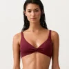 Partes de arriba de bikini halter de jacquard de cuadros mini Partes de arriba de bikini halter de jacquard de cuadros mini