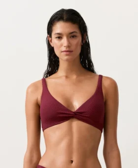Partes de arriba de bikini halter de jacquard de cuadros mini