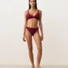 Partes de arriba de bikini halter de jacquard de cuadros mini Partes de arriba de bikini halter de jacquard de cuadros mini
