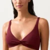 Partes de arriba de bikini halter de jacquard de cuadros mini Partes de arriba de bikini halter de jacquard de cuadros mini