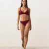 Partes de arriba de bikini halter de jacquard de cuadros mini Partes de arriba de bikini halter de jacquard de cuadros mini