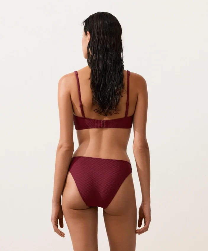 Partes de arriba de bikini halter de jacquard de cuadros mini Partes de arriba de bikini halter de jacquard de cuadros mini