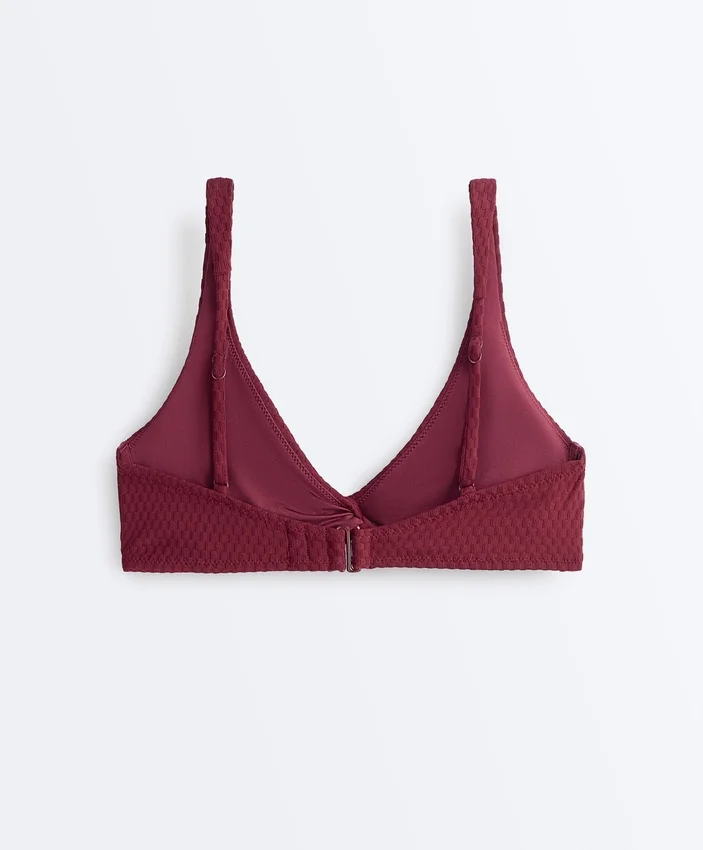 Partes de arriba de bikini halter de jacquard de cuadros mini Partes de arriba de bikini halter de jacquard de cuadros mini