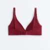 Partes de arriba de bikini halter de jacquard de cuadros mini Partes de arriba de bikini halter de jacquard de cuadros mini
