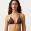 Partes de arriba de bikini triangular con estampado de leopardo Partes de arriba de bikini triangular con estampado de leopardo
