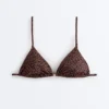 Partes de arriba de bikini triangular con estampado de leopardo Partes de arriba de bikini triangular con estampado de leopardo
