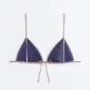 Partes de arriba de bikini triangular con estampado mini y hilo metálico Partes de arriba de bikini triangular con estampado mini y hilo metálico