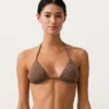Partes de arriba de bikini triangular con lunares mini Partes de arriba de bikini triangular con lunares mini