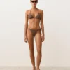Partes de arriba de bikini triangular con lunares mini Partes de arriba de bikini triangular con lunares mini