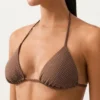 Partes de arriba de bikini triangular con lunares mini Partes de arriba de bikini triangular con lunares mini