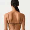Partes de arriba de bikini triangular con lunares mini Partes de arriba de bikini triangular con lunares mini