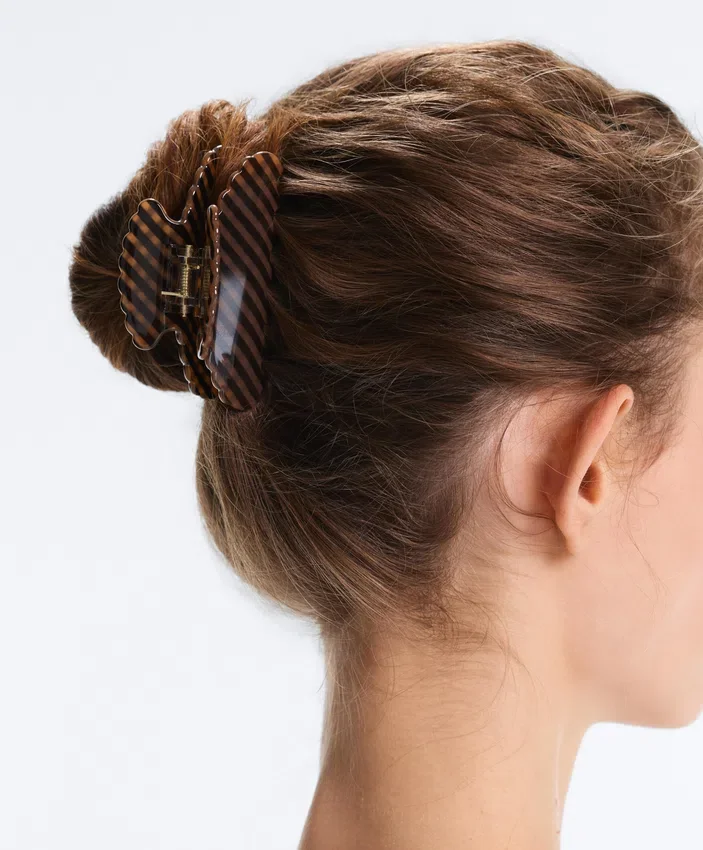 Pinza para el pelo con estampado de cuadros Pinza para el pelo con estampado de cuadros