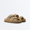Sandalias de plataforma de piel serraje con hebilla Sandalias de plataforma de piel serraje con hebilla