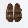 Sandalias de plataforma de piel serraje con hebilla Sandalias de plataforma de piel serraje con hebilla