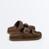 Sandalias de plataforma de piel serraje con hebilla Sandalias de plataforma de piel serraje con hebilla
