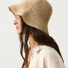Sombreros de pescador trenzados con efecto rafia