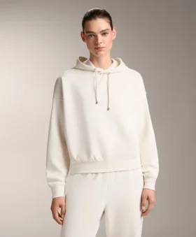 Sudadera con capucha de corte recto y modal cepillado