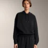 Sudadera con capucha de corte recto y modal cepillado Sudadera con capucha de corte recto y modal cepillado