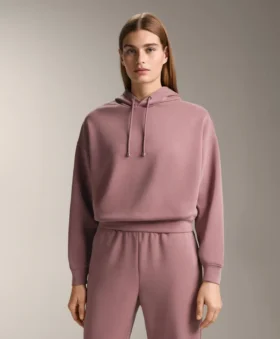 Sudadera con capucha de corte recto y modal cepillado