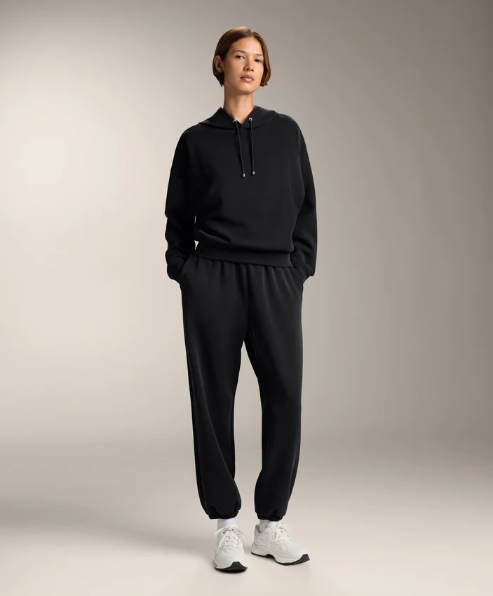 Sudadera con capucha de corte recto y modal cepillado Sudadera con capucha de corte recto y modal cepillado