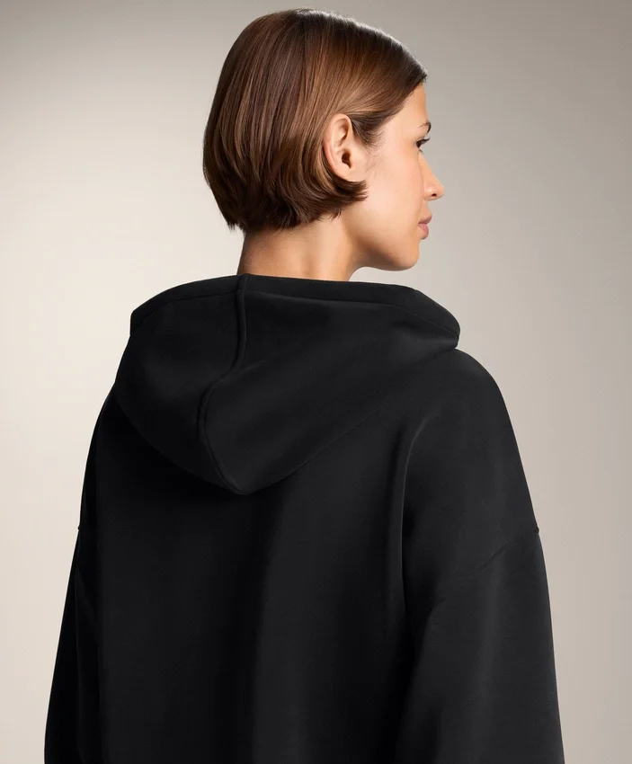 Sudadera con capucha de corte recto y modal cepillado Sudadera con capucha de corte recto y modal cepillado