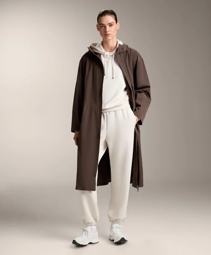 Sudadera con capucha de corte recto y modal cepillado Sudadera con capucha de corte recto y modal cepillado