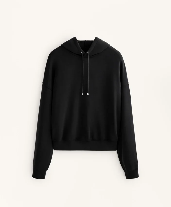 Sudadera con capucha de corte recto y modal cepillado Sudadera con capucha de corte recto y modal cepillado