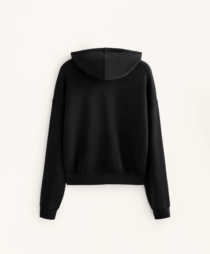 Sudadera con capucha de corte recto y modal cepillado Sudadera con capucha de corte recto y modal cepillado