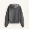 Sudadera con capucha de corte recto y tejido modal cepillado jaspeado Sudadera con capucha de corte recto y tejido modal cepillado jaspeado